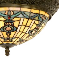 5LL-5351 Plafondlamp Tiffany Beige, Blauw &oslash; 38*19 cm E14/max 2*40W &oslash; 38*19 cm E14/max 2*40W Beige | 5LL-5351 | Clayre &amp; E