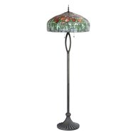 5LL-6041 Tiffany Vloerlamp Meerkleurig &oslash; 56*165 cm E27/max 3*60W &oslash; 56*165 cm E27/max 3*60W Multi | 5LL-6041 | Clayre &amp; Ee