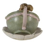 Clayre &amp; Eef   | Decoratie Konijn Bruin Groen 11x8x7 cm | 6PR3558