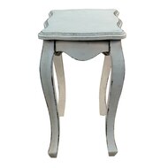 5H0538 Bijzettafel 52*35*58 cm Wit Hout, Kunststof Ornament Rechthoek Side table