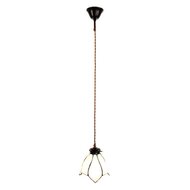 Clayre &amp; Eef   | Hanglamp Tiffany Wit, Bruin &oslash; 18x115 cm E14/max 1x25W | 5LL-6223