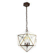 Clayre &amp; Eef   | Hanglamp Transparant 30x30x135 cm E14/max 3x40W | 5LL-9344