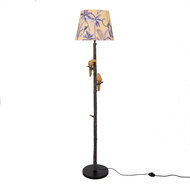 Clayre &amp; Eef   | Vloerlamp Zwart, Goudkleurig &oslash; 37x165 cm E27/max 1x60W | 5LMP652