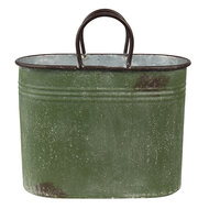 Clayre &amp; Eef   | Bloempot Binnen Groen, Bruin 36x18x25 / 30x15x23 cm | 6Y4773