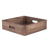 Clayre &amp; Eef   | Decoratief Dienblad set van 3 Bruin 24x24x6 / 20x20x6 / 16x16x6 cm | 6H2006