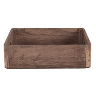 Clayre &amp; Eef   | Decoratief Dienblad set van 3 Bruin 24x24x6 / 20x20x6 / 16x16x6 cm | 6H2006