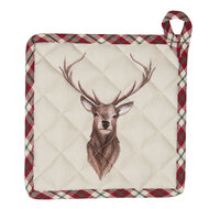 Clayre &amp; Eef   | Pannenlap Rood, Beige 20x20 cm | COL45