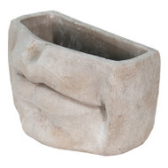 Clayre &amp; Eef   | Bloempot Binnen Mond Grijs 26x16x16 cm | 6TE0389L