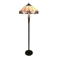 Clayre &amp; Eef   | Tiffany Vloerlamp Beige, Bruin &oslash; 50x157 cm E27/max 2x60W | 5LL-6171