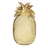 Clayre &amp; Eef   | Decoratie schaal Ananas Goudkleurig 40x22x4 cm | 6PR4774