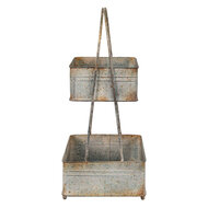 Clayre &amp; Eef   | Etag&egrave;re 2 laags Grijs 29x29x66 cm | 5Y1098