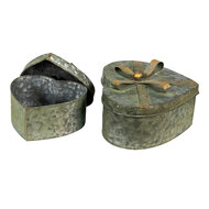 Clayre &amp; Eef   | Opbergdoos Grijs 24x22x14 / 18x16x11 cm | 6Y4870