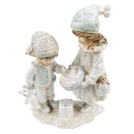 Clayre &amp; Eef   | Decoratie Beeld Kinderen Beige 15x8x19 cm | 6PR4804