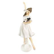 Clayre &amp; Eef   | Decoratie Beeld Ballerina Wit 12x8x25 cm | 6PR4818