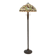 Clayre &amp; Eef   | Tiffany Vloerlamp Bruin Beige &oslash; 51x157 cm E27/max 2x60W | 5LL-5990