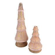 Clayre &amp; Eef   | Kerstdecoratie Kerstboom Roze &oslash; 13x24 cm | 65121