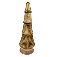 Clayre &amp; Eef   | Kerstdecoratie Kerstboom Goudkleurig &oslash; 15x44 cm | 65128