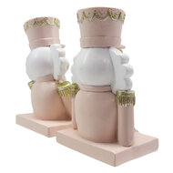 Clayre &amp; Eef   | Haak Kerstsok Notenkraker set van 2 Roze Wit 7x6x12 cm | 6PR4859