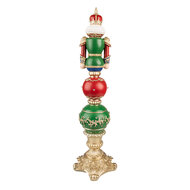 Clayre &amp; Eef   | Kerstdecoratie Beeld Notenkraker Rood, Groen 16x16x60 cm / 3xAA | 5PR0107