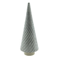 Clayre &amp; Eef   | Kerstdecoratie Beeld Kerstboom Grijs &oslash; 10x27 cm | 6CE1512