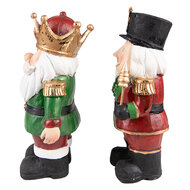 Clayre &amp; Eef   | Kerstdecoratie Beeld Notenkraker (set van 2) Rood Groen 11x8x21 cm | 6PR3732