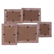 Clayre &amp; Eef   | Fotolijst Bruin Wit 49x3x36 cm / 10x10/18x13/13x9/10x15/15x10 cm | 2F0971