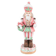 Clayre &amp; Eef   | Kerstdecoratie Beeld Notenkraker Roze 9x6x24 cm | 6PR3735