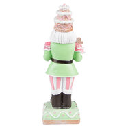 Clayre &amp; Eef   | Kerstdecoratie Beeld Notenkraker Groen, Roze 9x6x24 cm | 6PR3736