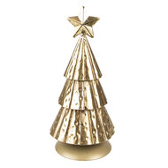 Clayre &amp; Eef   | Kerstdecoratie Kerstboom Goudkleurig &oslash; 8x20 cm | 6Y5371