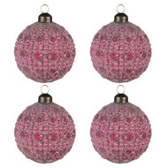 Clayre &amp; Eef   | Kerstballen set van 4 Rood &oslash; 8x8 cm | 6GL4110