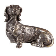 Clayre &amp; Eef   | Decoratie beeld Hond Zilverkleurig 27x15x23 cm | 6PR3645