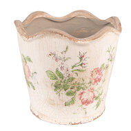 Clayre &amp; Eef   | Bloempot Binnen Roze, Beige &oslash; 16x14 cm | 6CE1537M