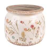 Clayre &amp; Eef   | Bloempot Binnen Roze, Beige &oslash; 15x13 cm | 6CE1551M