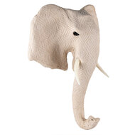 Clayre &amp; Eef   | Wanddecoratie Olifant Beige 41x17x47 cm | 65187