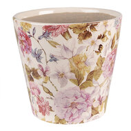 Clayre &amp; Eef   | Bloempot Binnen Roze, Beige &oslash; 17x16 cm | 6CE1562M