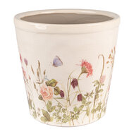 Clayre &amp; Eef   | Bloempot Binnen Roze, Beige &oslash; 21x19 cm | 6CE1555L