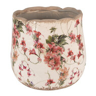 Clayre &amp; Eef   | Bloempot Binnen Roze, Beige &oslash; 18x16 cm | 6CE1549M