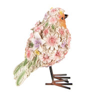 Clayre &amp; Eef   | Decoratie beeld Vogel Roze, Oranje 7x10x12 cm | 6PR4882