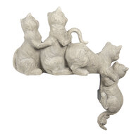 Clayre &amp; Eef   | Decoratie Beeld Katten Grijs 47x13x51 cm | 6PR2901