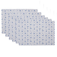 Clayre &amp; Eef   | Placemats Set van 6 Beige, Blauw 48x33 cm | BRB40