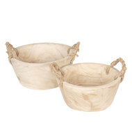 Clayre &amp; Eef   | Opbergmanden set van 2 Beige &oslash; 36x16 cm / &oslash; 29x13 cm | 6H1757