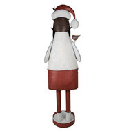 Clayre &amp; Eef   | Kerstdecoratie Beeld Kerstman Wit, Rood 70x30x206 cm | 5Y1177