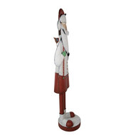 Clayre &amp; Eef   | Kerstdecoratie Beeld Kerstman Wit, Rood 70x30x206 cm | 5Y1177