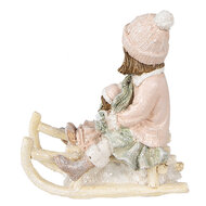 Clayre &amp; Eef   | Kerstdecoratie Beeld Kind Roze 10x6x11 cm | 6PR4911