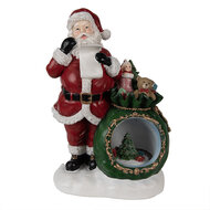 Clayre &amp; Eef   | Kerstdecoratie Kerstman met sneeuwbol LED Rood, Wit, Groen 26x16x36 cm | 6PR3925