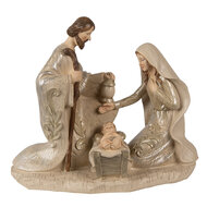 Clayre &amp; Eef   | Kerstdecoratie Beeld Kerstgroep Beige 27x13x23 cm | 6PR3930