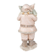 Clayre &amp; Eef   | Kerstdecoratie Beeld Kerstman Roze 10x8x21 cm | 6PR3933