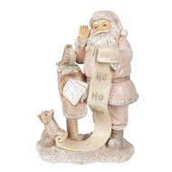 Clayre &amp; Eef   | Kerstdecoratie Beeld Kerstman Roze 11x8x15 cm | 6PR3934