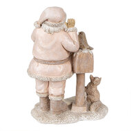 Clayre &amp; Eef   | Kerstdecoratie Beeld Kerstman Roze 11x8x15 cm | 6PR3934