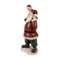 Clayre &amp; Eef   | Kerstdecoratie Beeld Kerstman Rood 11x8x23 cm | 6PR3936